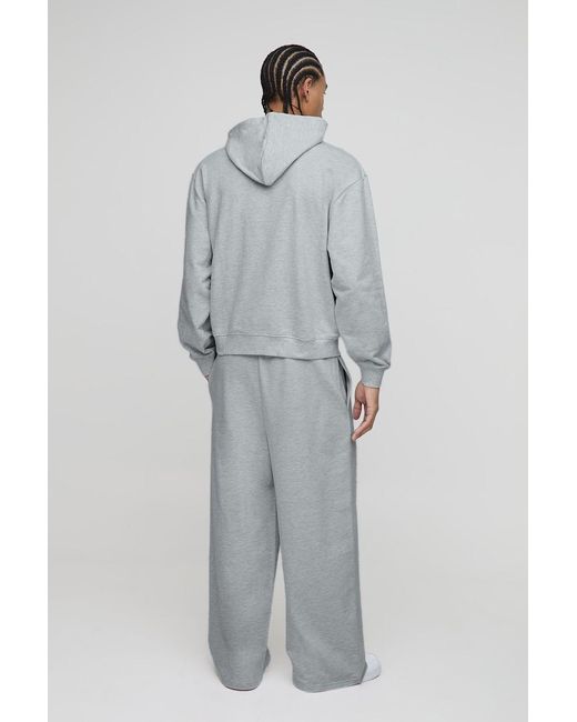 BoohooMAN White Lightweight Basic Oversized Boxy Hoodie for men