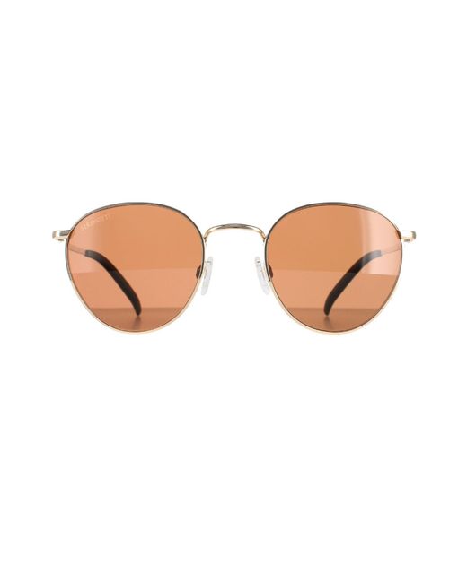 BoohooMAN Metallic Round Shiny Rose Gold Mineral Polarized Drivers Hamel for men