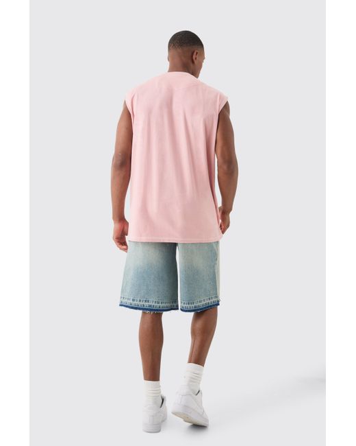 BoohooMAN Oversized Contrast vest in Pink für Herren