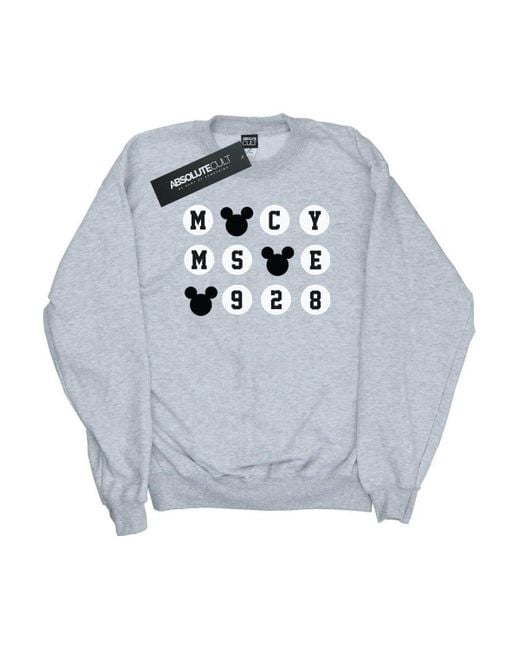 BoohooMAN Gray Disney Mickey Mouse 1928 Circles Sweatshirt for men
