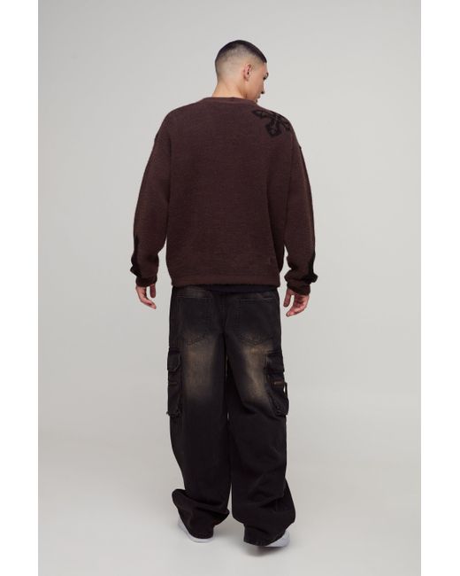 BoohooMAN Lockere Cargo-Jeans in Black für Herren