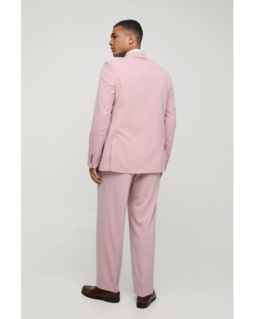 BoohooMAN Pink Oversized Double Breasted Suit Jacket for men