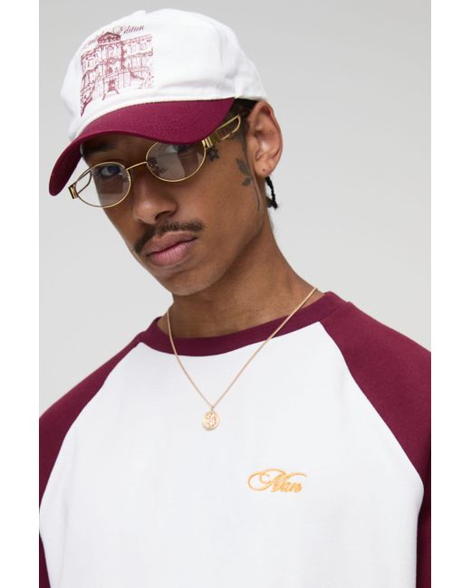 BoohooMAN White Chateau Scenic Cap for men