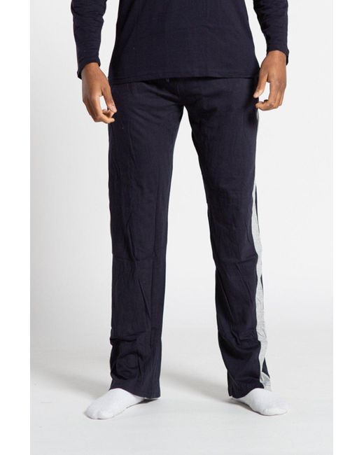 BoohooMAN Blue Tokyo Laundry Cotton 2-piece Long Sleeve Top And Bottoms Pyjama Set for men