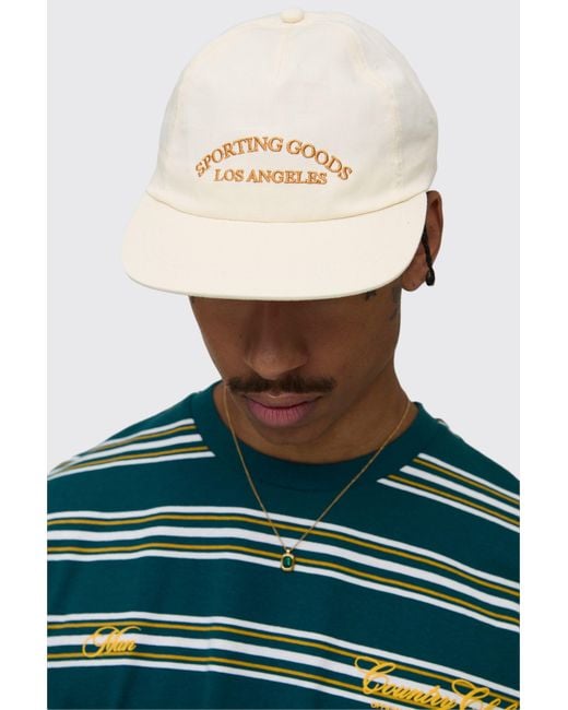 BoohooMAN Natural Sporting Embroidered Cap for men
