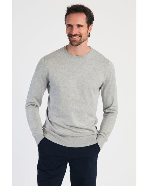 BoohooMAN Gray French Connection Crew Neck Long Sleeve Knitted Jumper for men