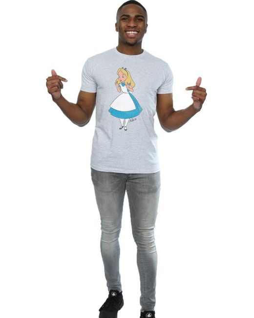 BoohooMAN White Disney Alice In Wonderland Surprised Alice T-shirt for men