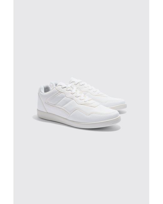 Boohoo Multi Panel Chunky Sole Sneakers In White