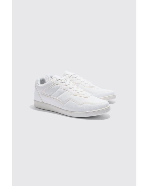 BoohooMAN Multi Panel Chunky Sole Trainers In White for men