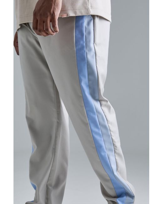 BoohooMAN Blue Plus Skinny Fit Colour Block Panel Suit Pants for men