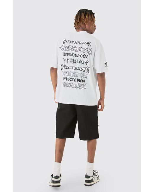 BoohooMAN Tall Extended Neck Official Man Tour T-shirt in Gray für Herren