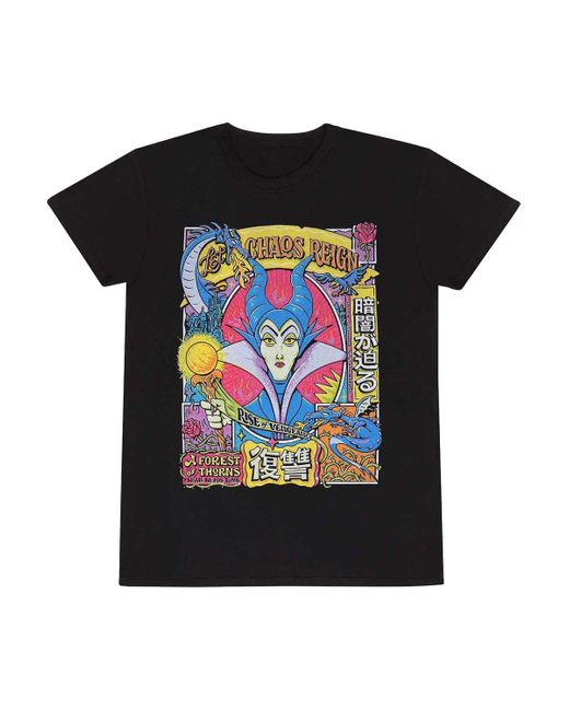 BoohooMAN Black Disney Let Chaos Reign Maleficent T-shirt for men