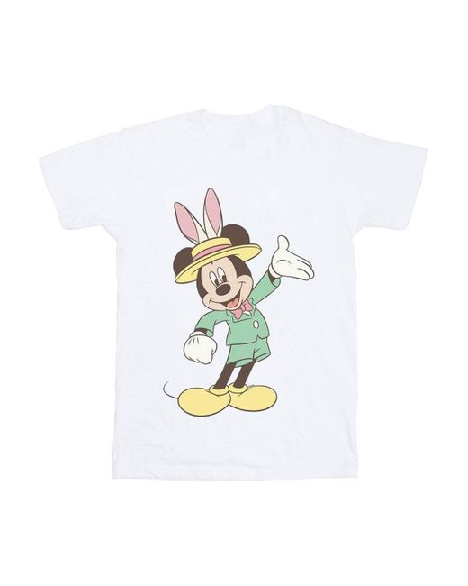 BoohooMAN White Disney Mickey Mouse Easter Bunny T-shirt for men