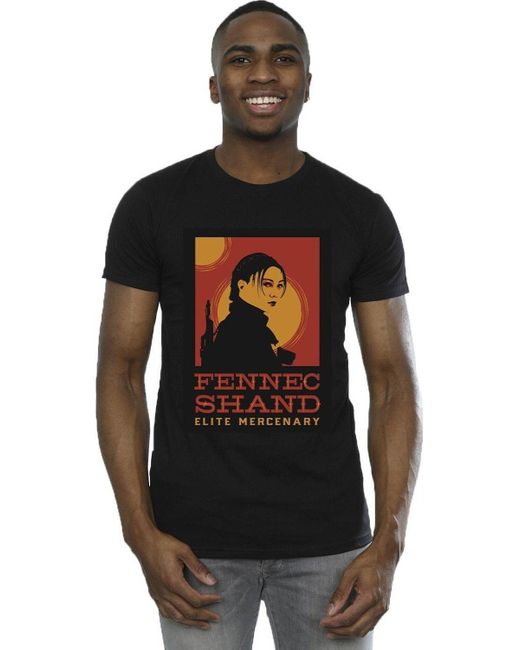 BoohooMAN Black Star Wars The Book Of Boba Fett Elite Mercenary Fennec T-shirt for men