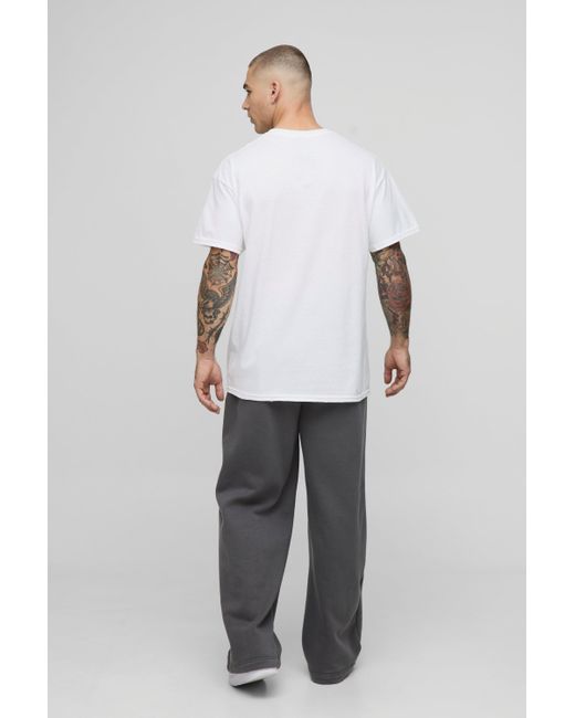 BoohooMAN White Oversized Space Jam Monster License Printed T-shirt for men