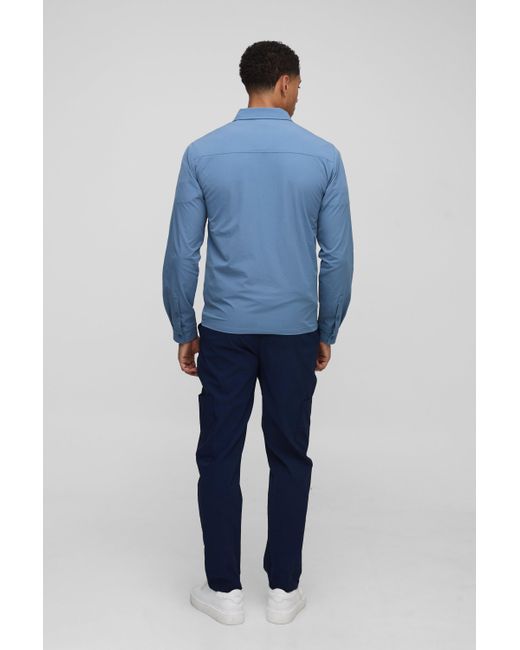 Technic Blue Straight Fit Al Stretch Cargo Pants