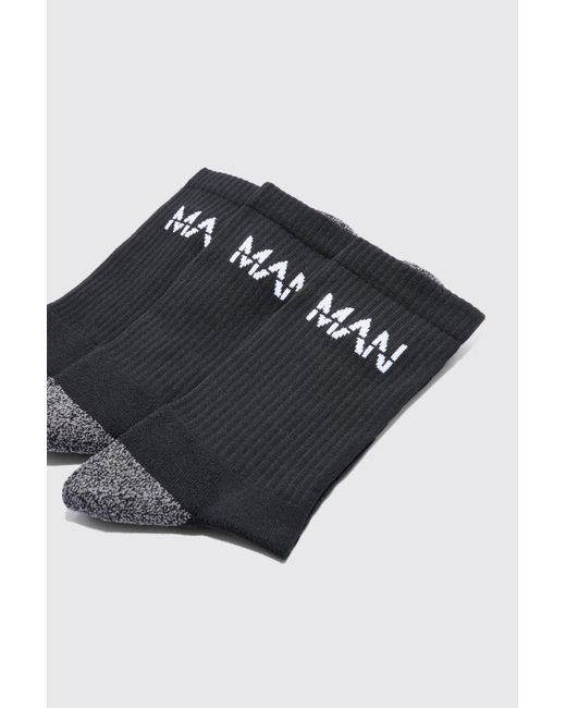 BoohooMAN Black Active Cushioned Training Crew 3 Pack Socks for men