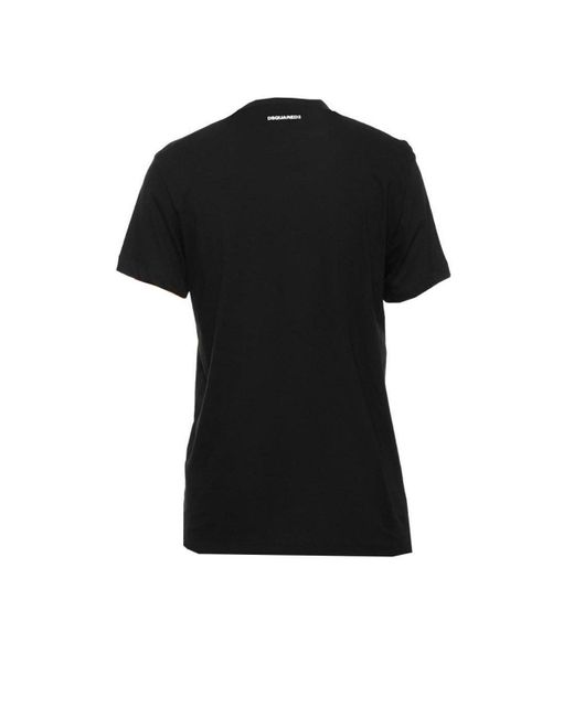 BoohooMAN Dsquared2 Dsquared2 Cigarette Fit Bubble Dsq2 Logo Black T-shirt for men