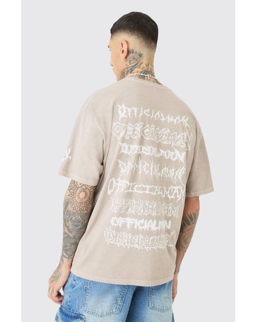 Boohoo Natural Tall Extended Neck Washed Official Back Print Tour T-shirt