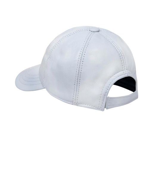 BoohooMAN White Infinity Leather Real Nappa Leather Adjustable Golf Snapback Plain Baseball Cap Hat for men