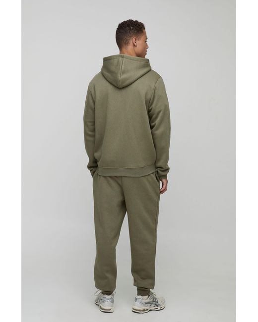 BoohooMAN Green Tall Basic Regular Zip Through Hoodie for men