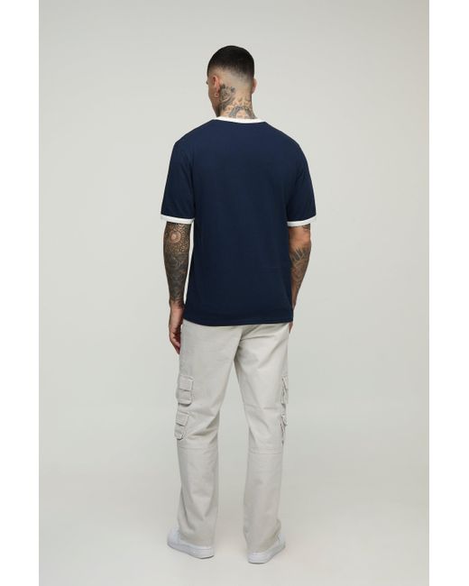 BoohooMAN Gray Tall Washed Relaxed Fit Multi Cargo Pocket Pants for men