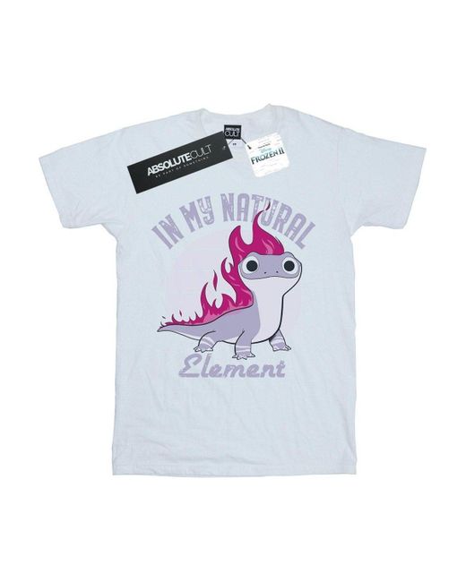 BoohooMAN White Disney Frozen 2 Salamander Bruni Element T-shirt for men