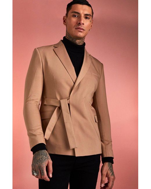 BoohooMAN Plain Tie Waist Belt Double 