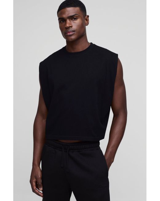 BoohooMAN Blue Oversized Shrunken Boxy Tank for men