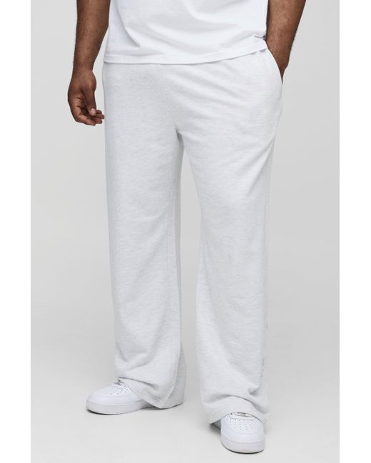 BoohooMAN Gray Plus 260Gsm Loopback Straight Fit Basic Sweatpants for men