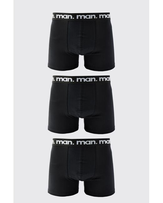 BoohooMAN Black 3 Pack Boxers for men