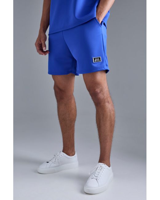 BoohooMAN Blue Relaxed Fit Scuba Short for men