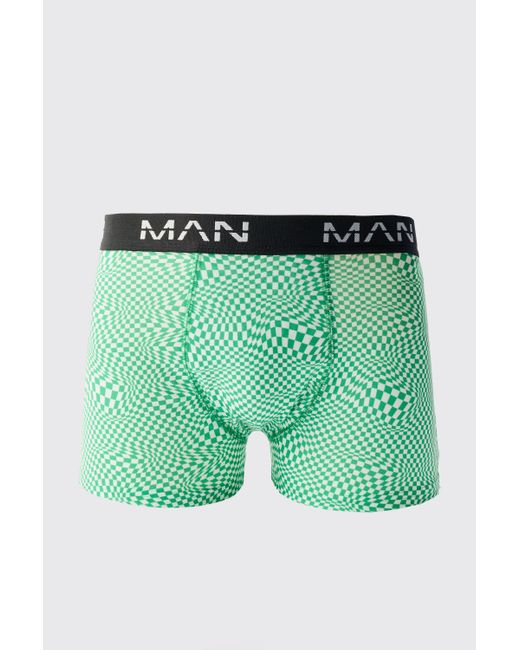 BoohooMAN Abstract Print Boxers in Green für Herren