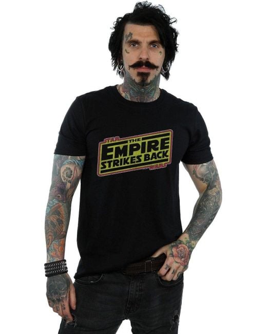 BoohooMAN Black Star Wars The Empire Strikes Back Logo T-shirt for men