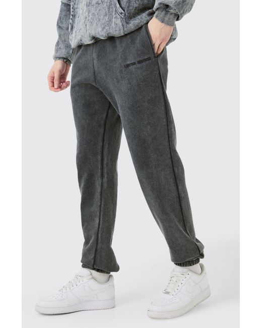 BoohooMAN Gray Tall Core Fit Limited Laundered Jogger for men