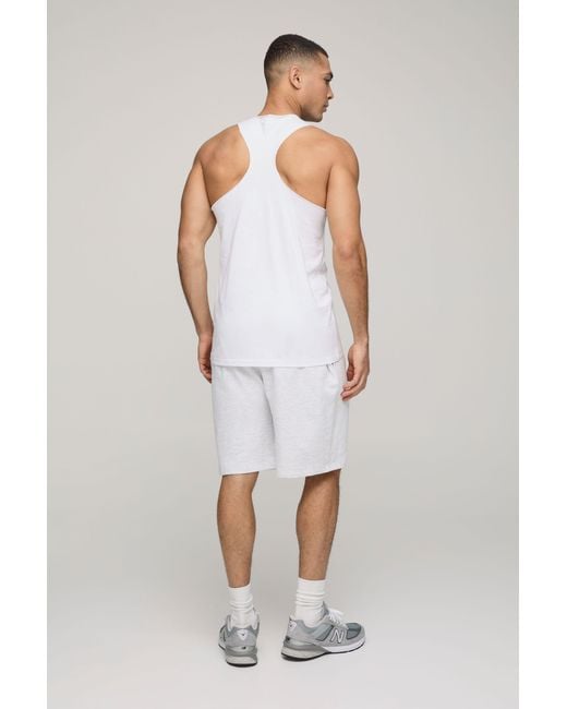 BoohooMAN White Basic Regular Fit Racer Back Vest for men