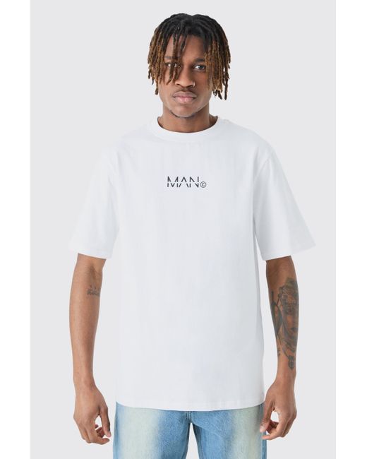 BoohooMAN White Tall Original Man Print T-shirt for men