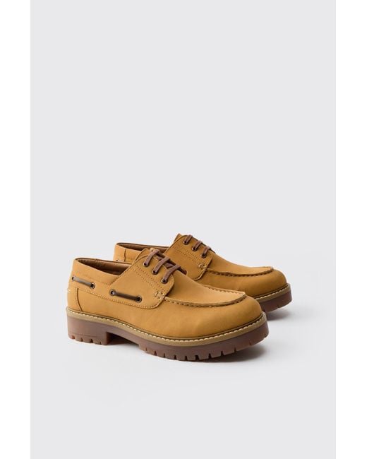 BoohooMAN Brown Worker Shoe for men