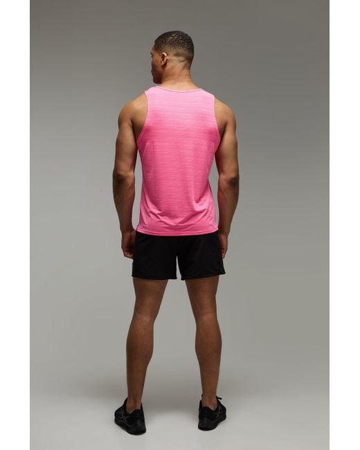 BoohooMAN Pink Man Active Engineered Performance Regular Fit Vest for men