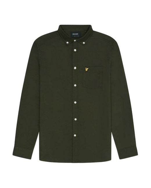 BoohooMAN Green Lyle & Scott Plain Oxford Shirt for men