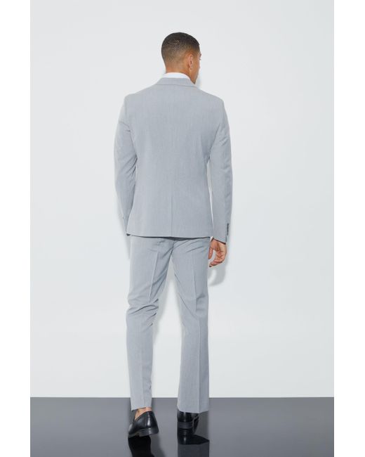 BoohooMAN Slim Single Breasted Suit Jacket in Gray for Men