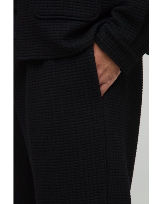 Pantalón Plus Acolchado Holgado Con Cintura Elástica Boohoo de color Black
