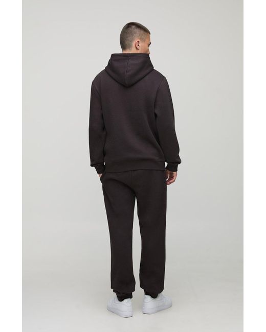 Boohoo Gray Basic Bm Signature Regular Fit Over The Head Hoodie