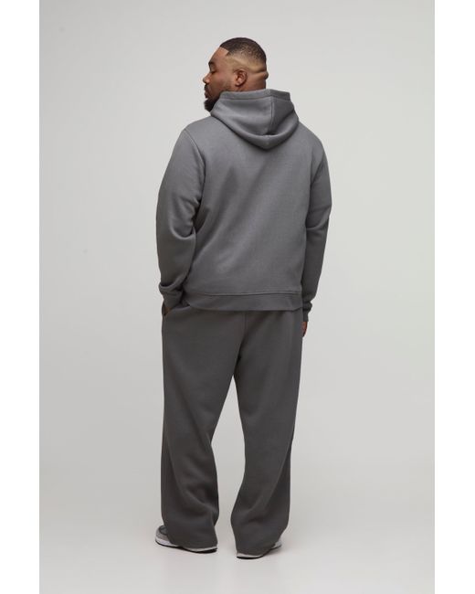 Boohoo Gray Plus Basic Oversized Zip Through Hoodie
