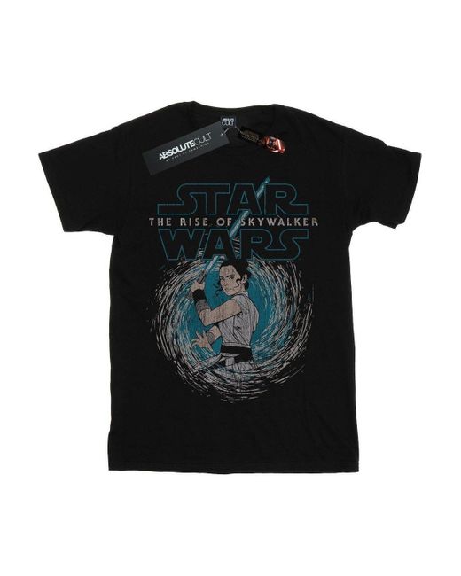 BoohooMAN Black Star Wars The Rise Of Skywalker Rey Whirl T-shirt for men
