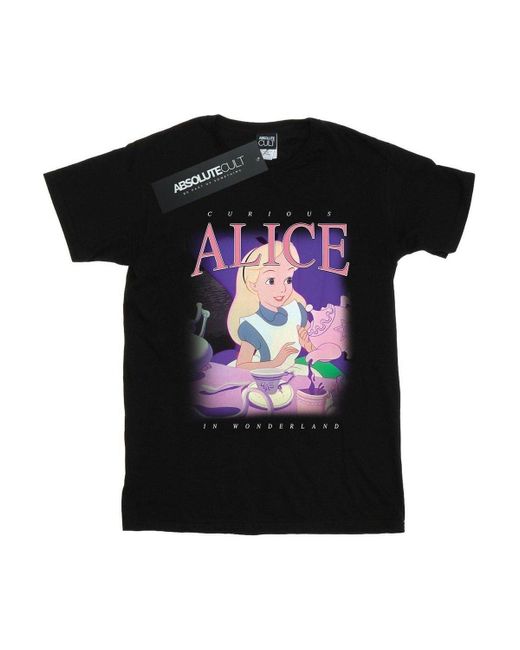 BoohooMAN Black Disney Alice In Wonderland Montage T-shirt for men