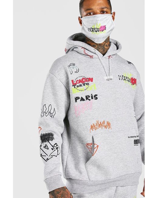 boohooman printed tracksuit