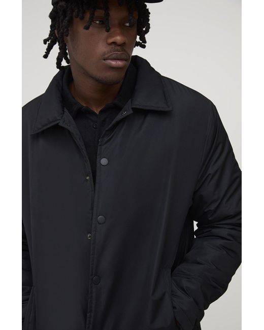 BoohooMAN Tall Regular Fit Padded Collared Coach Jacket in Blue für Herren