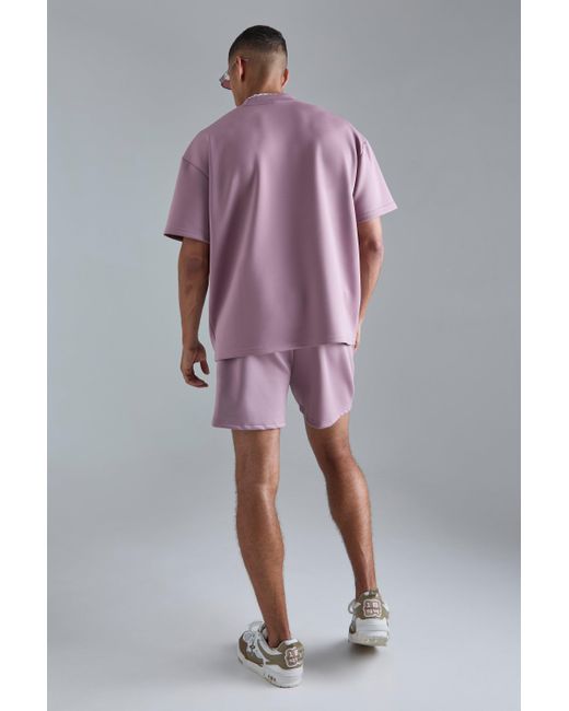 BoohooMAN Purple Relaxed Fit Scuba Short for men