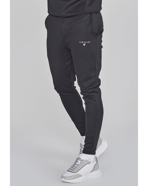 BoohooMAN Blue Siksilk Essentials Poly Joggers for men